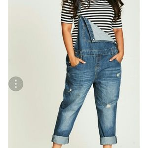 City Chic plus size denim overalls